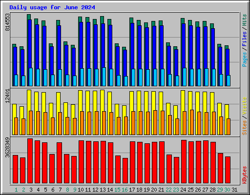 Daily usage for June 2024